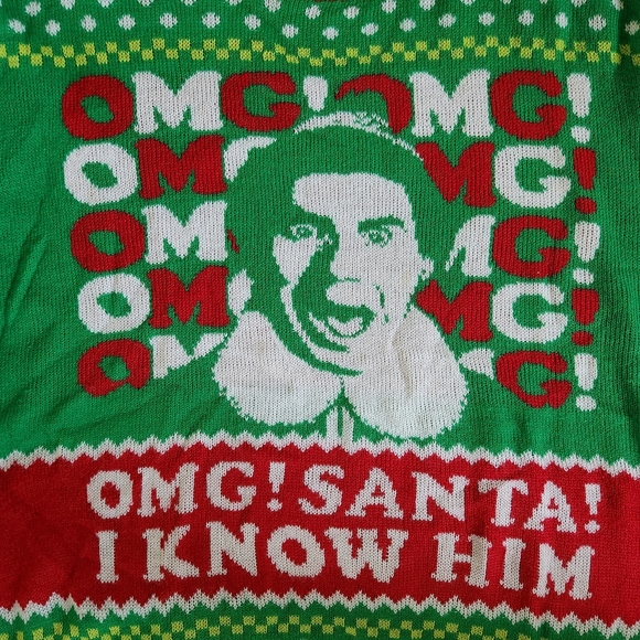 ELF "Santa! I Know Him!" Sweater - NEW Christmas ugly Sweater funny santa - Picture 9 of 16
